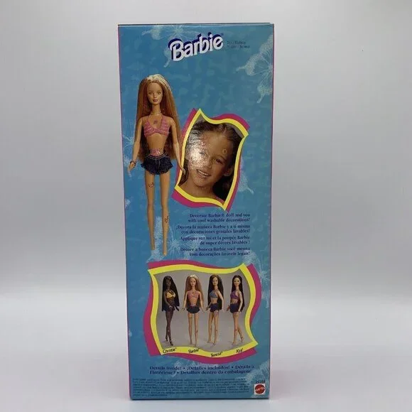 1998 Mattel Butterfly Art Barbie With Tattoos, Banned, Mint Cond. NIB.​​​​​​ - Picture 3 of 5